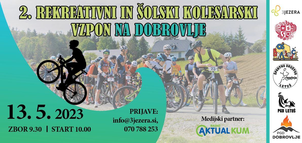 2. Rekreativni in šolski kolesarski vzpon na Dobrovlje